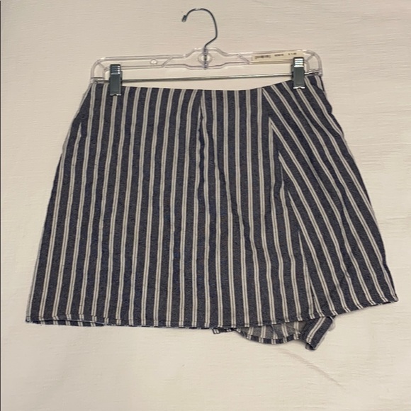 Striped Button Down Mini Skirt - Picture 2 of 3